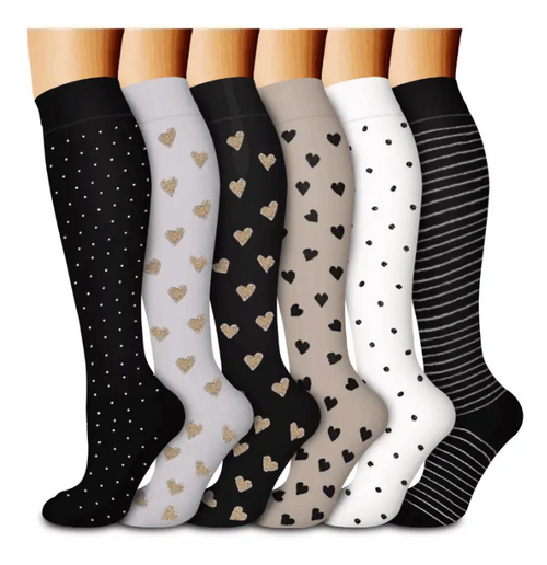 Lot de 6 paires de chaussettes de compression pour femme
