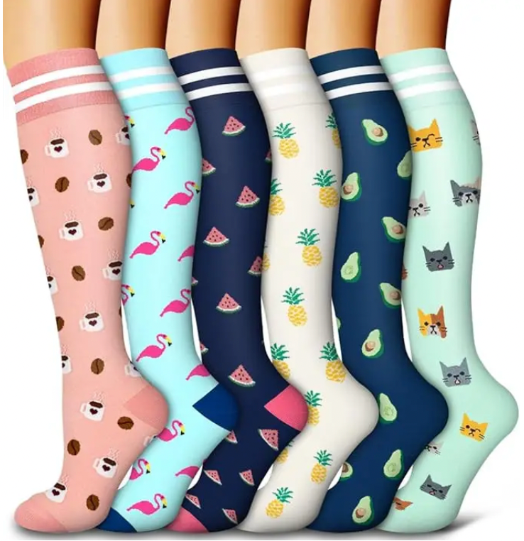 Lot de 6 paires de chaussettes de compression pour femme