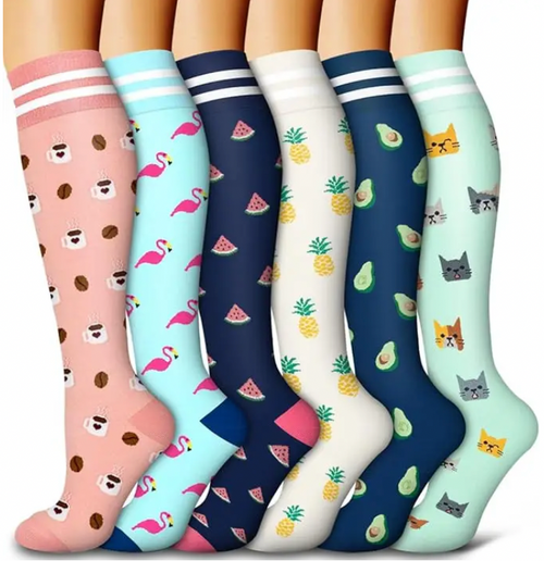 Lot de 6 paires de chaussettes de compression pour femme