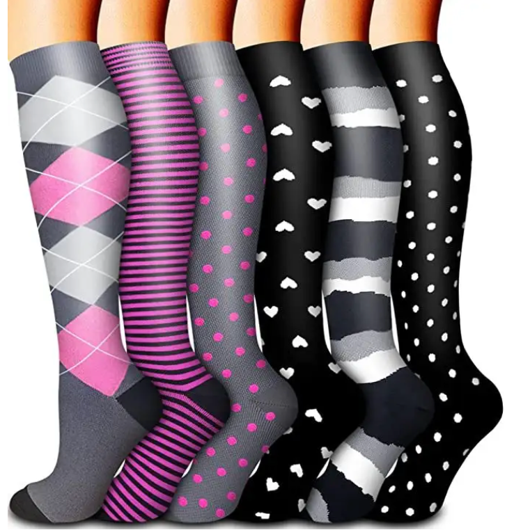 Lot de 6 paires de chaussettes de compression pour femme