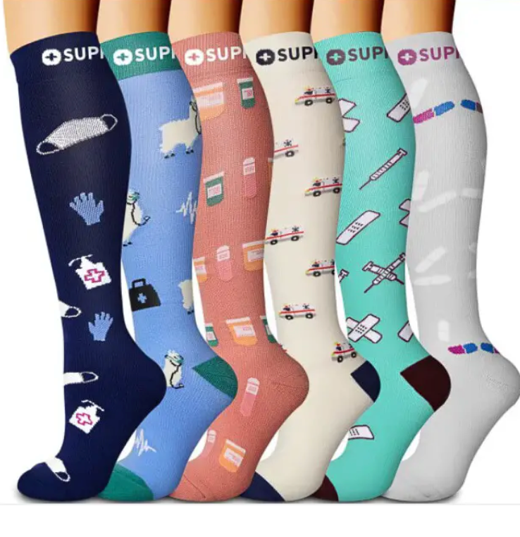 Lot de 6 paires de chaussettes de compression pour femme